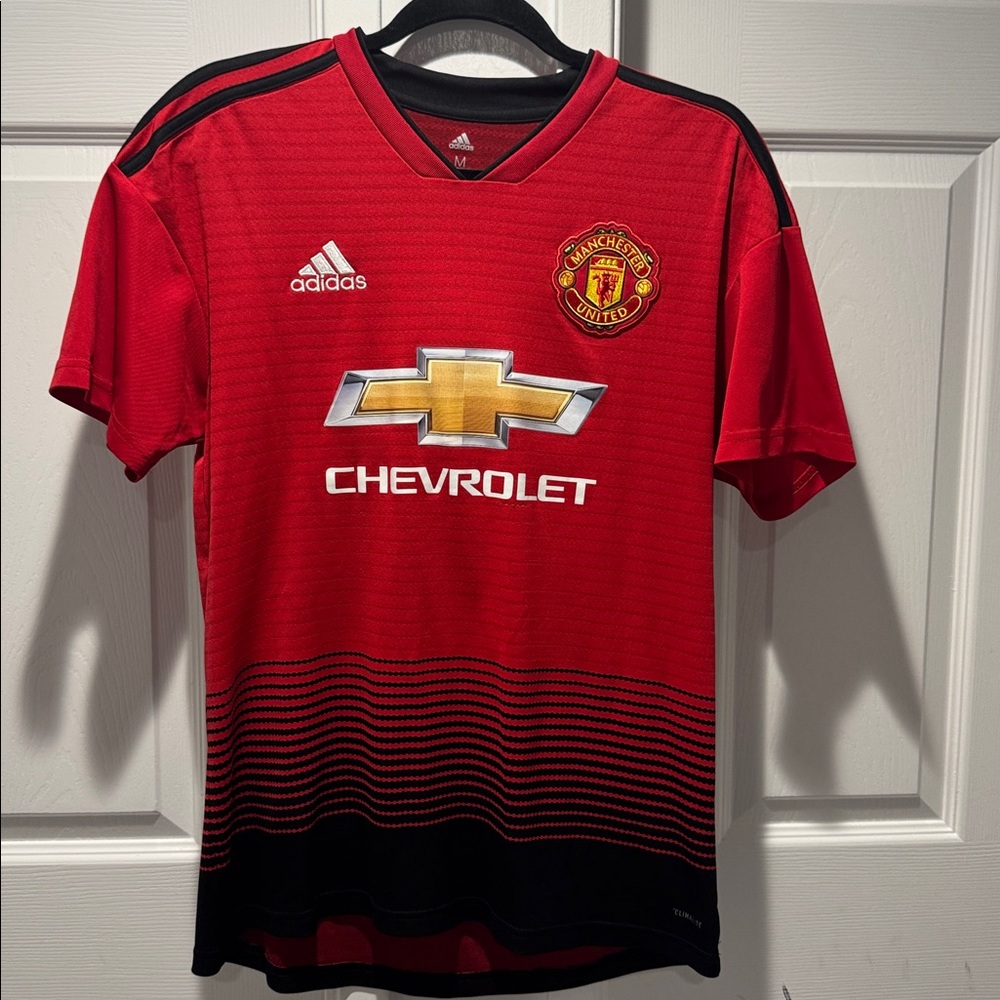 Adidas Red and Black Soccer Jersey